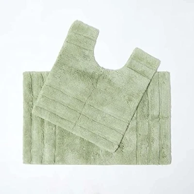 Afbeelding van Homescapes badmattenset 2 stuks Spa Surpreme limoengroen