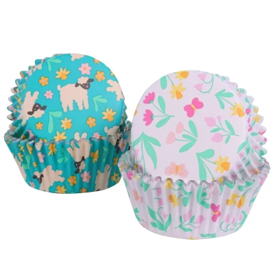 Afbeelding van PME 60 stuks cupcake vormpjes met aluminium voering, lenteweide
