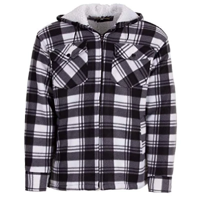 Afbeelding van Lucky Thermische jas voor heren, lange mouwen, geruit, winter, Antraciet
