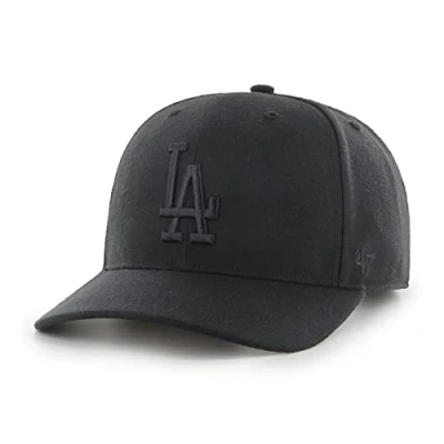 Afbeelding van 47 MLB Los Angeles Dodgers Cold Zone MVP DP Unisex Baseball Cap met zwart logo, zwart, één maat, zwart.