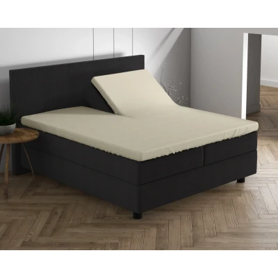 Afbeelding van Splittopper hoeslaken dubbel jersey 160 x 200/220 / Creme