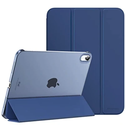 Afbeelding van MoKo voor iPad 10e generatie Case 2022, Slim Stand Hard PC Translucent Back Shell Smart Cover 10,9 inch Touch ID, Auto Wake/Sleep, Navy Blue