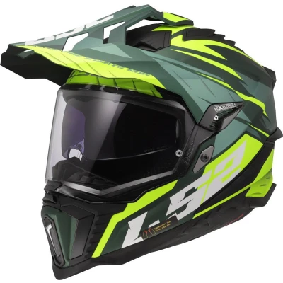 Afbeelding van LS2 Helm Explorer Spire MX701 mat groen / fluor geel maat L