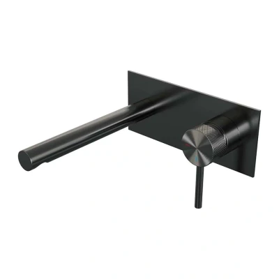 Afbeelding van Brauer Rechte uitloop Links Lang smal Achterplaat Geborsteld Gunmetal PVD