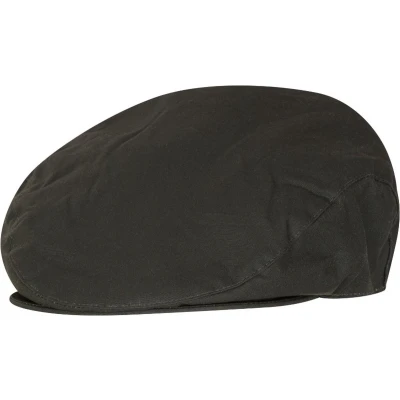 Afbeelding van Belton Wax flat cap Olive Green van Walker and Hawkes maat M (58cm)