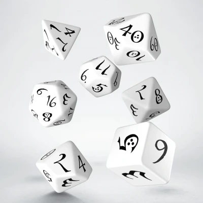 Afbeelding van Q Workshop Klassieke RPG dobbelstenen set wit &amp; zwart (7)