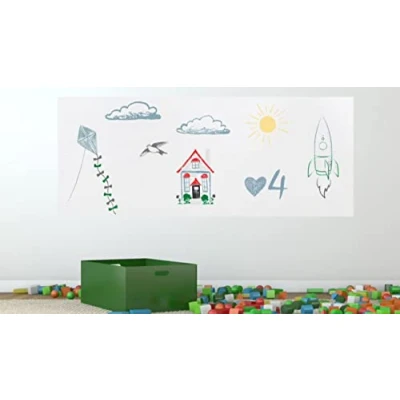 Afbeelding van Magneetfolie, hechtbasis voor magneten, magneetbord, zelfklevende ferrofolie, beschrijfbaar en uitwisbaar, (DIN A4 (21 x 29,7 cm), wit)
