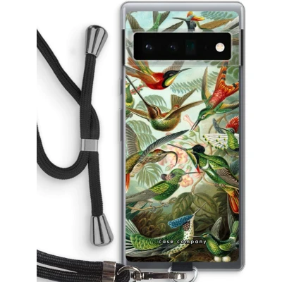 Afbeelding van Case Company® hoesje met Koord geschikt voor Google Pixel 6 Pro Haeckel Trochilidae Telefoonhoesje Zwart Bescherming aan alle Kanten en Over de Schermrand