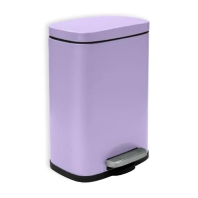 Afbeelding van Spirella Pedaalemmer Venice lila paars 5 liter metaal L21 x H30 cm soft close toilet/badkamer