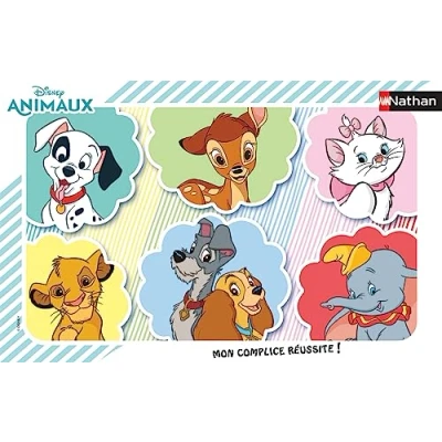 Afbeelding van Nathan Kinderpuzzel 15 delige lijst Portretten van Disney Dieren Meisje of jongen vanaf 3 jaar Hoogwaardige puzzel Dik en duurzaam karton 86145