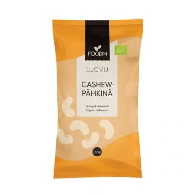 Image de FOODIN Noix de cajou biologiques 500g, Source protéines et bonnes graisses, 100% bio, sans gluten, snack végétalien naturel