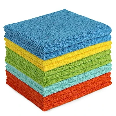 Afbeelding van AIDEA 12 stuks multifunctionele reinigingsdoekjes, pluisvrij, wasbaar, voor thuis, keuken, auto, motorfiets, ramen, 30 x cm