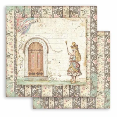 Afbeelding van Stamperia Alice Door 12x12 Inch Paper Sheets (10pcs) (SBB819) (DISCONTINUED)
