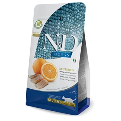 Afbeelding van 1,5kg N&amp;D Ocean Adult Haring en Sinaasappel droog voor gesteriliseerde katten