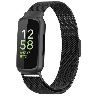 Afbeelding van Fitbit Inspire 3 Milanese bandje Zwart RVS Horlogebandje
