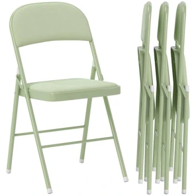 Afbeelding van HOMCOM vouwstoel velours (100% polyester) 45x46x78cm groen