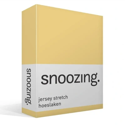Afbeelding van Snoozing Jersey Stretch Hoeslaken Tweepersoons 140/150x200/220 cm Geel