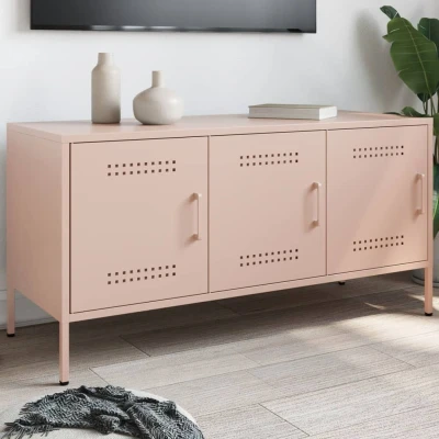Afbeelding van Tv meubel 100,5x39x50,5 cm staal roze