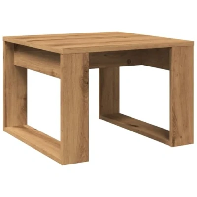 Afbeelding van vidaXL Bijzettafel 50x50x35 cm bewerkt hout artisanaal eikenkleurig