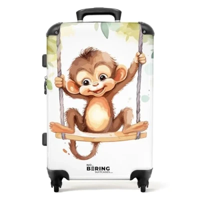 Afbeelding van NoBoringSuitcases.com® Baby koffer aap Reiskoffer groot 20 kg bagage
