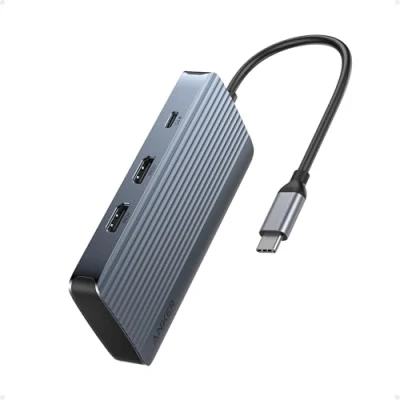 Afbeelding van Anker 7 in 1 USB C hub, dual monitor dockingstation, dubbel HDMI scherm, 100 W voeding, 10 Gbps gegevensoverdracht, poorten voor MacBook Air/Pro, Dell XPS, iPad Pro en meer
