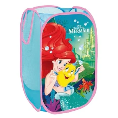 Afbeelding van Superdiver Opvouwbare stoffen mand met handgrepen, Disney De kleine zeemeermin, kubussen, organizer voor kleding en speelgoed (58 x 36 cm) kinderkamer, container meisjeskamer,