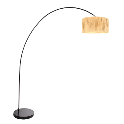 Afbeelding van Mexlite Booglamp Solva Zwart Gras Naturel