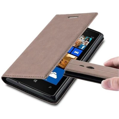 Afbeelding van Cadorabo Hoesje geschikt voor Nokia Lumia 925 in KOFFIE BRUIN Beschermhoes met magnetische sluiting, standfunctie en kaartvakje Book Case Cover Etui