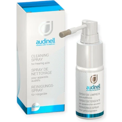 Afbeelding van Audinell reinigingsspray met borstel 30ml Spray voor hoortoestellen