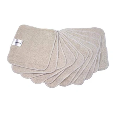 Afbeelding van MuslinZ 12PK badstof katoenen bamboe handdoek 20x20 cm gezichtsdoek wasbaar babydoekjes (ongebleekt)...