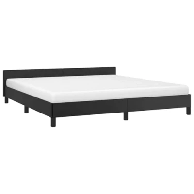 Afbeelding van vidaXL Bedframe met hoofdeinde, 160 x 200 cm, kunstleer, zwart