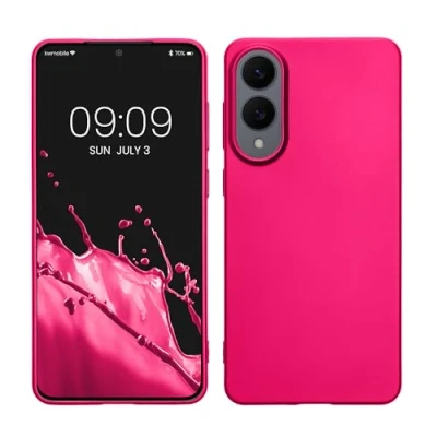 Afbeelding van kwmobile telefoonhoesje geschikt voor Samsung Galaxy S25 Edge Hoesje smartphone Back cover in metallic roze