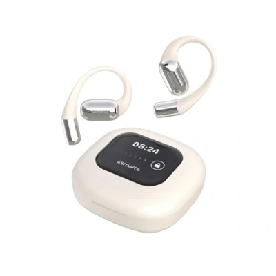 Afbeelding van 4smarts SkyBuds AI Screen Open Ear Wireless Headset Bluetooth Oordopjes Vertaal Beige