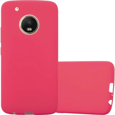 Afbeelding van Cadorabo Hoesje geschikt voor Motorola MOTO G5 PLUS in CANDY ROOD Beschermhoes gemaakt van flexibel TPU silicone Case Cover