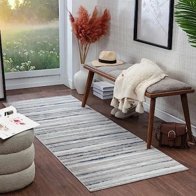 Afbeelding van SURYA Vloerkleed Hal Slaapkamer Modern Scandinavisch Loper Gang PANDORA Meerkleurig/Bruin 80x220 cm
