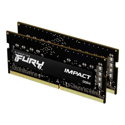 Image de Kingston FURY Impact DDR4 kit 32 Go: 2 x 16 Go SO DIMM 260 broches 3200 MHz / PC4 25600 CL20 1.2 V mémoire sans tampon non ECC noir