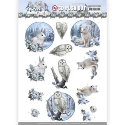 Afbeelding van 3D Push Out Amy Design Awesome Winter Animals