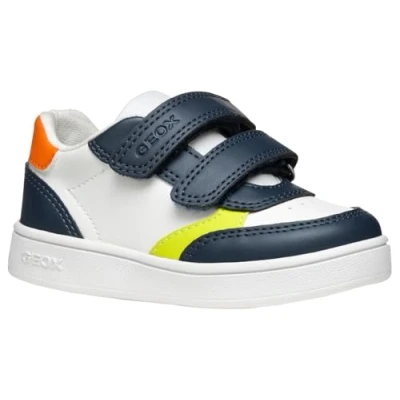Afbeelding van Geox Eclyper Sneakers laag voor kinderen, Maat: 27, Navy white Kunststof/ textiel