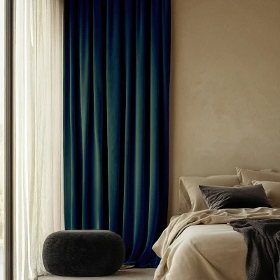 Afbeelding van Velvet Gordijnen 150 of 300 cm Ringen Zwart x 250 Koopjedeal.nl Altijd de beste deal