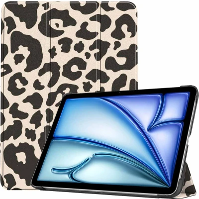 Afbeelding van iMoshion Tablet Hoes Geschikt voor iPad Air 13 inch (2024) M2 Design Trifold Bookcase Meerkleurig /Leopard
