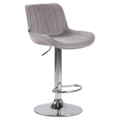 Afbeelding van Barkruk Mandal Velvet Chrome frame Grijs