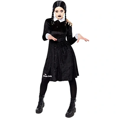 Afbeelding van Amscan Wednesday jurk Addams Family (maat S) kostuum