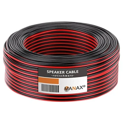 Afbeelding van Manax SC2075RB 25 luidsprekerkabel 2x0,75 mm² CCA (boxkabel/audiokabel), ring m, rood/zwart