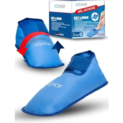 Afbeelding van Icehof Therapeutische sloffen (1 paar) van zacht materiaal; uniseks; eenheidsmaat; met gelpakking (koude of warmtepakking); voor chemotherapie, reuma
