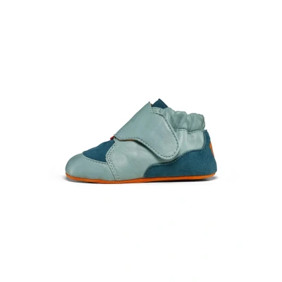Afbeelding van Affenzahn Crawly Leren kruipschoenen voor meisjes en jongens, zachte klittenbandsluiting, antislip, leerschoenen, Petroleumkonijn
