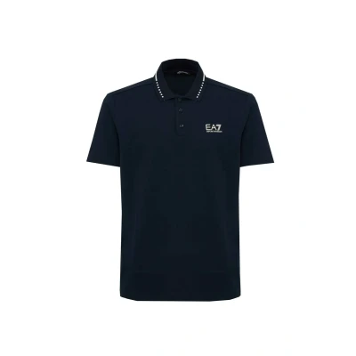 Afbeelding van Armani heren Regular fit polo met logo in de kleur Donkerblauw, maat: XL