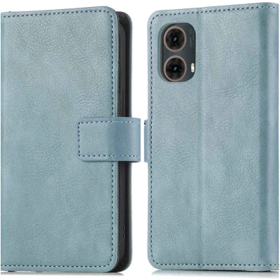 Afbeelding van imoshion Hoesje Geschikt voor Motorola Moto G85 Met Pasjeshouder Luxe Bookcase Lichtblauw