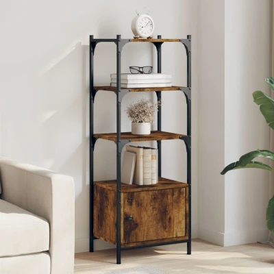 Afbeelding van Boekenkast 3 laags 41x30x109,5 cm bewerkt hout gerookt eiken