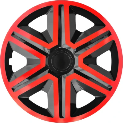 Afbeelding van NRM Wieldoppen 15&quot; Rod &amp; Zwart set van 4 stuks