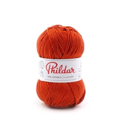 Afbeelding van Phildar Wol Phil katoen 3 50 g breiwol 100% naald nr. kleur wortel